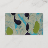 Carte De Visite Tableau Abstrait bleu, citron vert, violet et blan (Dos)