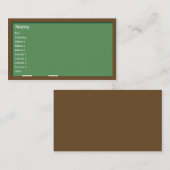 Carte De Visite Tableau - affaires (Devant / Derrière)