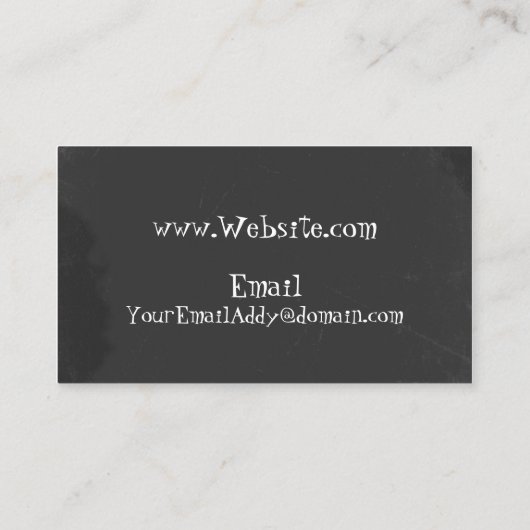 Carte De Visite Tableau avec l'effet des textes de craie (Dos)