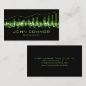 Carte De Visite Tableau chronologique vert du comptable Financial  (Devant / Derrière)