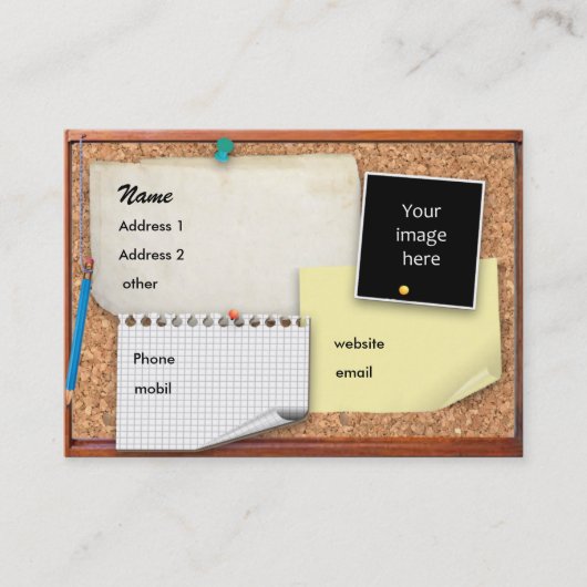 Carte De Visite Tableau d'affichage personnalisable (Devant)
