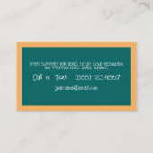 Carte De Visite Tableau de bord des enseignants suppléants (Dos)