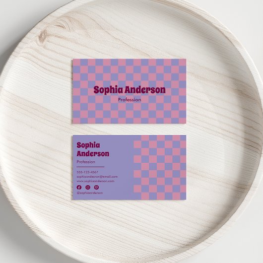Carte De Visite Tableau de bord moderne violet et rose