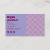 Carte De Visite Tableau de bord moderne violet et rose (Dos)