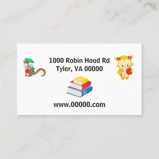 Carte De Visite Tableau de cage de Homeschool avec des pommes (Dos)