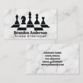 Carte De Visite Tableau d'échecs et pièces | Arrière - plan en mar (Devant / Derrière)