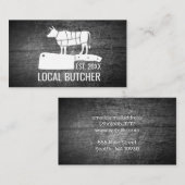 Carte De Visite Tableau des coupures de viande du boucher | Métal  (Devant / Derrière)