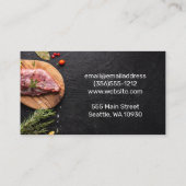 Carte De Visite Tableau des coupures de viande du boucher | Steak  (Dos)