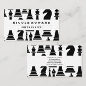 Carte De Visite Tableau des échecs | Pièces d'échecs (Devant / Derrière)