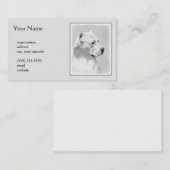 Carte De Visite Tableau Dogo Argentino - Art Chien original (Devant / Derrière)