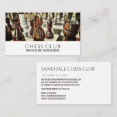 Carte De Visite Tableau du jeu d'échecs, club d'échecs (Devant / Derrière)