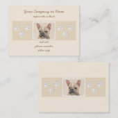 Carte De Visite Tableau Français Bulldog (Sable) - Joli Original D (Devant / Derrière)