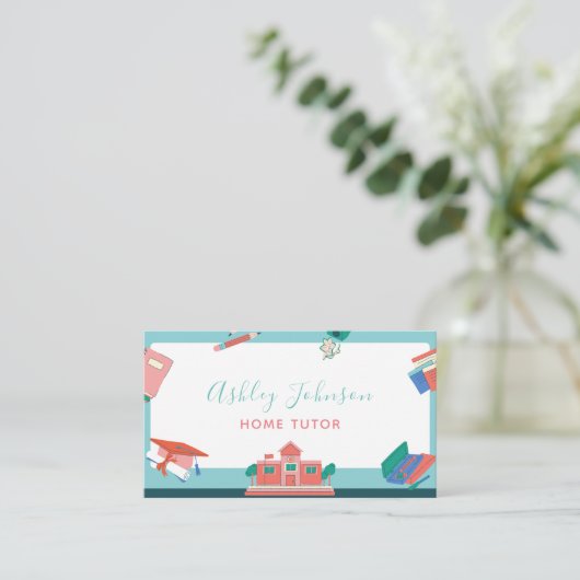 Carte De Visite Tableau noir blanc Accueil Tuteur Enseignant (Debout devant)