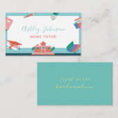 Carte De Visite Tableau noir blanc Accueil Tuteur Enseignant (Devant / Derrière)