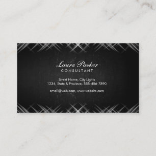 Carte De Visite Tableau noir Bois Élégant Subtil Vintage