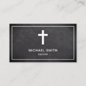 Carte De Visite Tableau noir Jésus Christ Croix Pasteur (Devant)