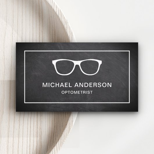 Carte De Visite Tableau noir Lunettes d'oeil blanc Oeil médecin Op