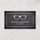 Carte De Visite Tableau noir Lunettes d'oeil blanc Oeil médecin Op (Devant)