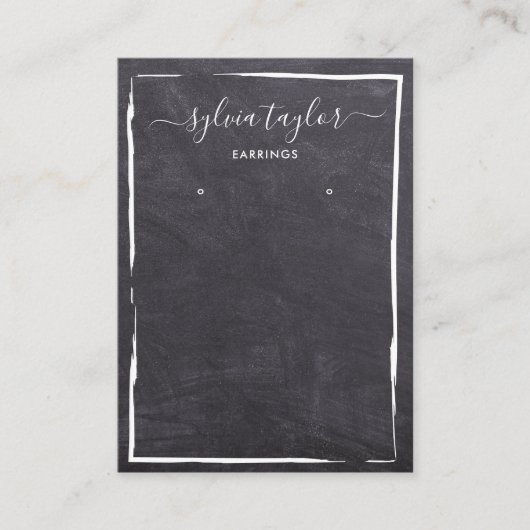 Carte De Visite tableau noir simple Affichage du cadre d'écoute aj (Devant)