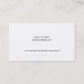 Carte De Visite Tableau noir simple Cool rustique (Dos)