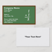 Carte De Visite Tableau noir vert avec l'addition simple (Devant / Derrière)