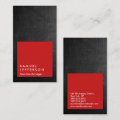 Carte De Visite Tableau noir vertical gris rouge professionnel pla (Devant / Derrière)