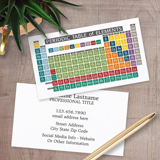 Carte De Visite Tableau périodique des éléments - Utilisation péri