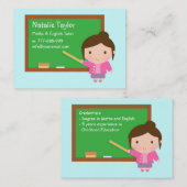 Carte De Visite Tableau personnel femelle de tuteur ou de (Devant / Derrière)