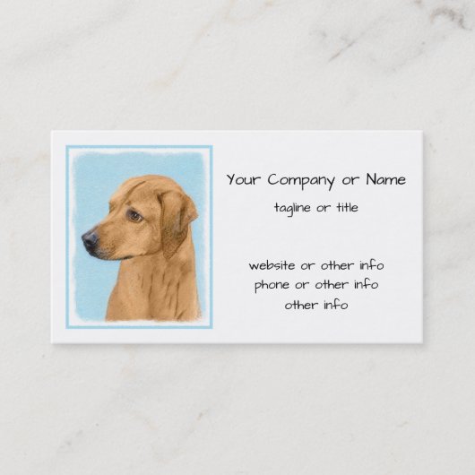 Carte De Visite Tableau Rhodesian Ridgeback - Art Chien original (Devant)