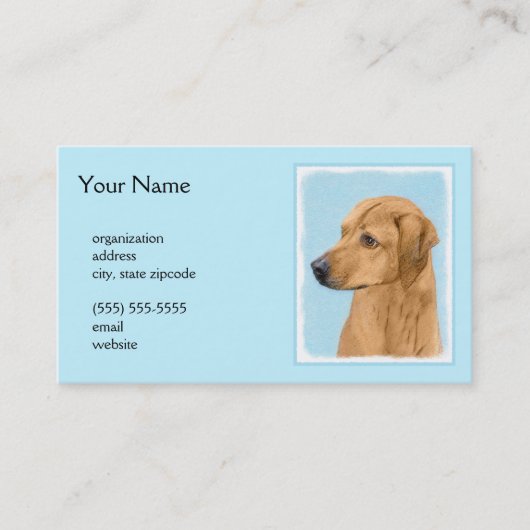 Carte De Visite Tableau Rhodesian Ridgeback - Art Chien original (Devant)