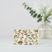 Carte De Visite Tableau vintage des champignons comestibles (Debout devant)