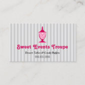 Carte De Visite Tableaux roses gris de dessert de buffet de (Devant)