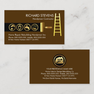 Carte De Visite Tablette Brosse à échelle Peinture Handyman Outils