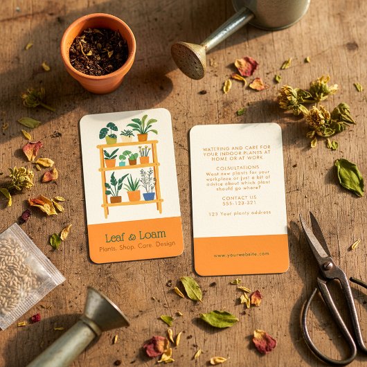 Carte De Visite Tablette en terre cuite amusante Plante écran