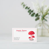 Carte De Visite Tabouret blanc et rouge moderne Cuisine champignon (Debout devant)