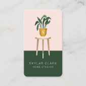 Carte De Visite Tabouret en bois et Plante en pots Accueil Mise en (Devant)