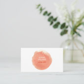 Carte De Visite Tache d'aquarelle corail moderne chic (Debout devant)