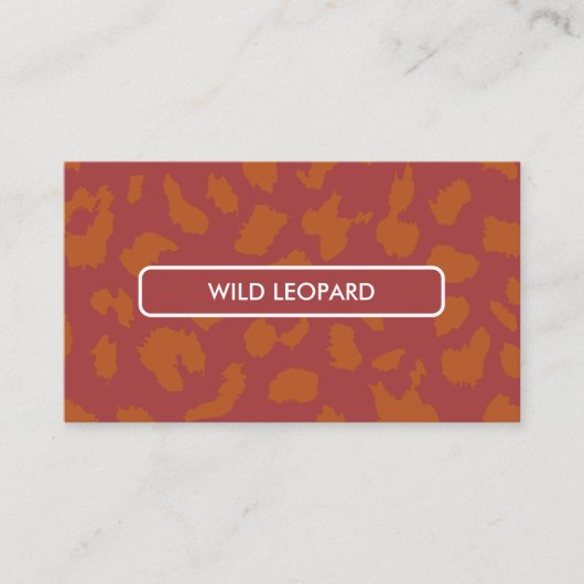 Carte De Visite tache de léopard peau d'animal orange (Devant)