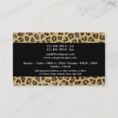 Carte De Visite Taches de fourrure pour animaux de mode (Dos)