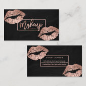 Carte De Visite Taches de maquillage en noir rose (Devant / Derrière)