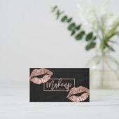 Carte De Visite Taches de maquillage en noir rose (Debout devant)