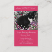 Carte De Visite Taches de rousseur en fleurs II - chat de Kitty de (Dos)