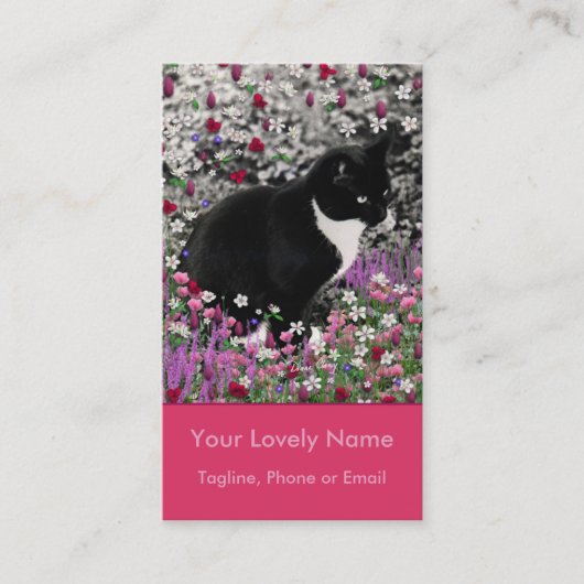 Carte De Visite Taches de rousseur en fleurs II - chat de Kitty de (Devant)