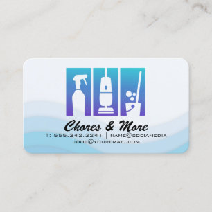 Carte De Visite Tâches ménagères Services de nettoyage de femme