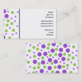 Carte De Visite Taches pourpres et vertes d'hexagone (Devant / Derrière)