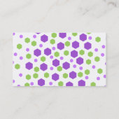 Carte De Visite Taches pourpres et vertes d'hexagone (Dos)