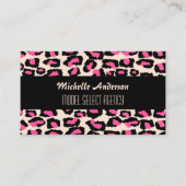 Carte De Visite Taches roses girly élégantes de guépard (Devant)