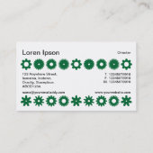 Carte De Visite Taches - Vert forêt sur blanc (Dos)
