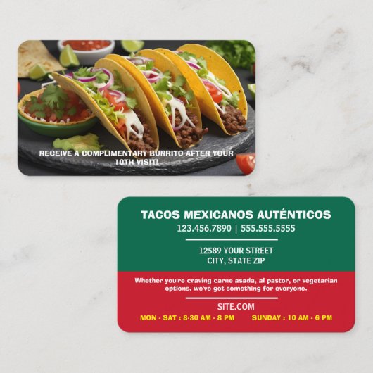 Carte De Visite Tacos (Devant / Derrière)