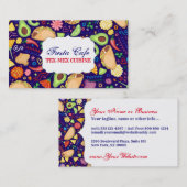 Carte De Visite Tacos de fiesta sur la nourriture et la fleur (Devant / Derrière)
